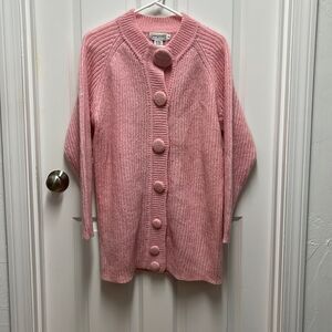 Vintage Pink‎ Long Cardigan with Buttons